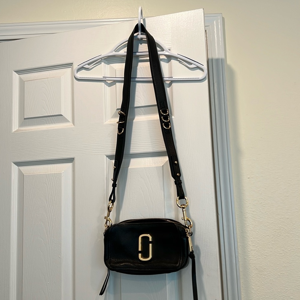 Marc Jacobs Black Crossbody Bag with Gold Accents